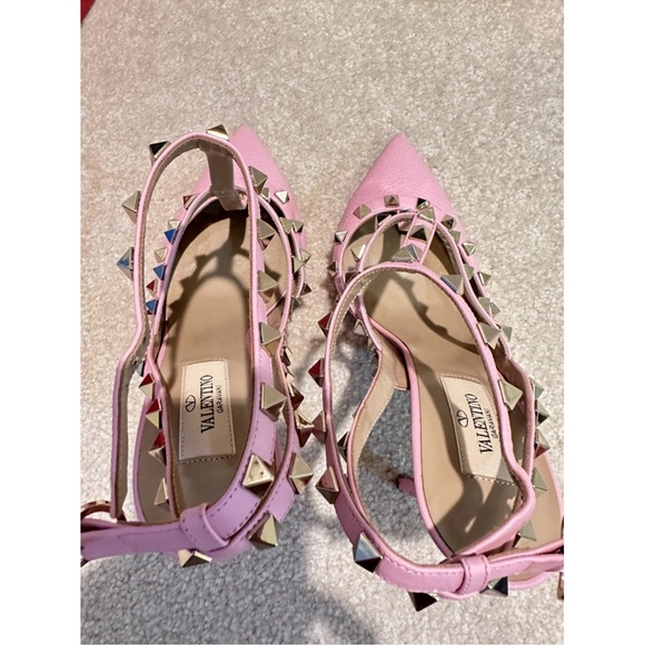Valentino Pink Rockstud Heels with Slingback - Picture 8 of 10